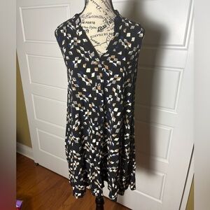 Anthropologie Maeve Sleeveless Abstract Button Down Dress XS